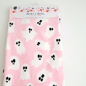 Halloween Pink Ghost Kitchen Towel Set